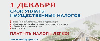 1 декабря 2022 года истекает срок уплаты налога на имущество